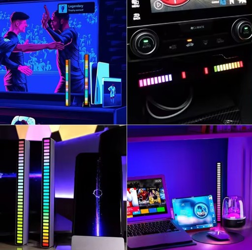 Wskaźnik wysterowania audio 32LED RGB equalizer linijka świetlna USB-C