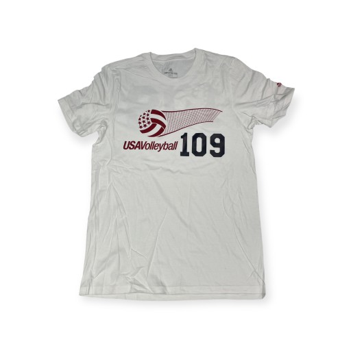 Мужская белая футболка ADIDAS USA VOLLEYBALL 109 M