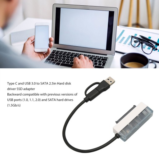 Kabel przejściowy USB na SATA 6 GB/s Typ