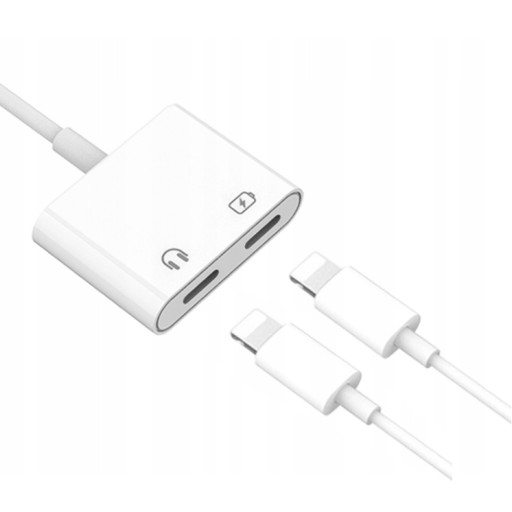 АДАПТЕР 2X КАБЕЛЬ LIGHTNING ДЛЯ IPHONE X XS 11 12 13 14 PRO MAX