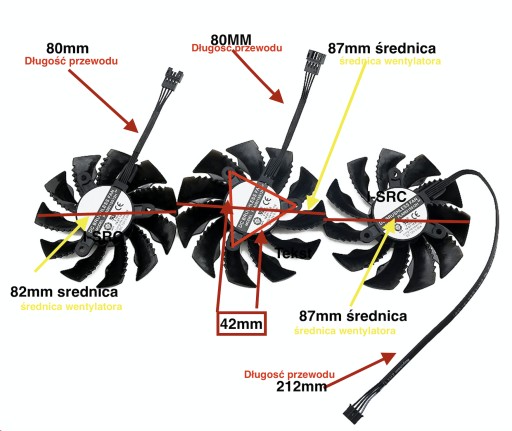 RTX 3070 3080 rtx3090 вентилятор для карт 87 мм