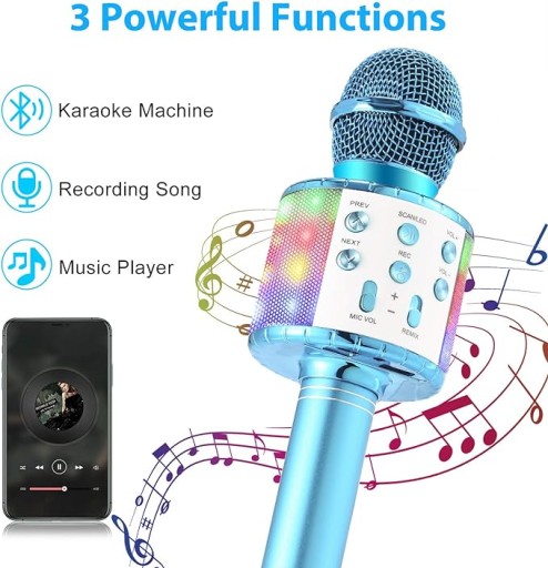 БЕСПРОВОДНОЙ BLUETOOTH МИКРОФОН FEDE WS-858L, СИНИЙ