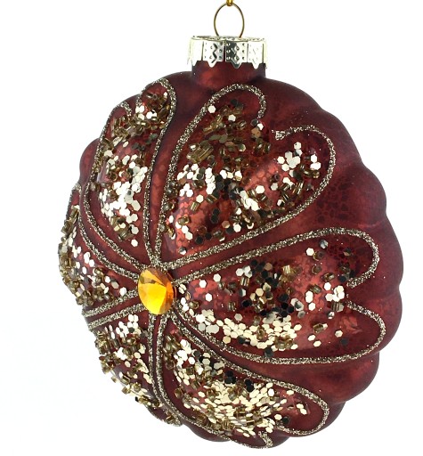 CHRISTMAS BALLS GLASS SHAPES FLOWER 10 см
