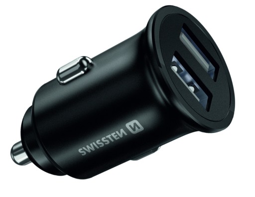 ŁADOWARKA SAMOCHODOWA SWISSTEN 2x USB 2,4A CZARNA