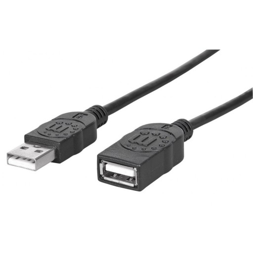 Высокоскоростной удлинитель USB 2.0, черный, 0,5 м