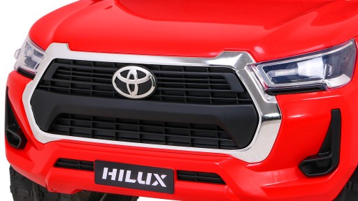 Автомобиль Toyota Hilux на аккумуляторе, красный, привод 4х4+MP3+LED
