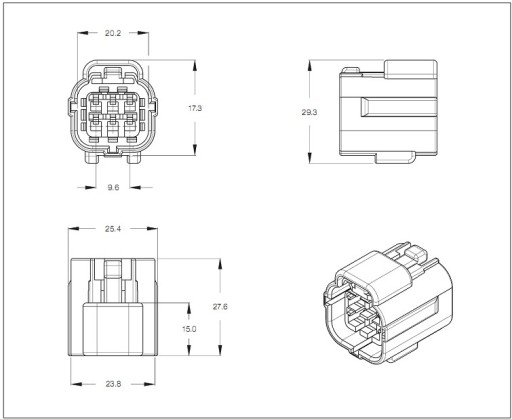 Вилка KOSTKA, ECONOSEAL 6 PIN J, разъем MK II