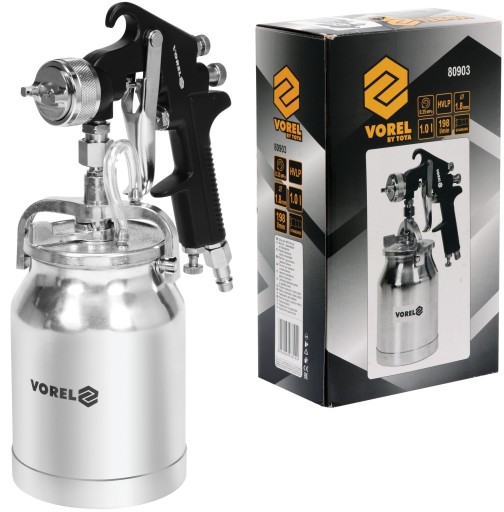 PISTOLET NATRYSKOWY MALARSKI LAKIERNICZY HVLP 1000ML Z DOLNYM ZBIORNIKIEM