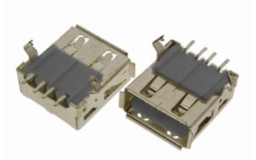 Розетка USB-A smd, черная