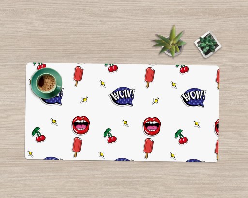 Nadruk podkładka na biurko Wiśniowe usta 120x60 cm