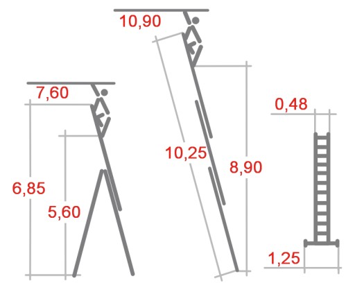 Drabina aluminiowa składana 3x14 KRAUSE+TRIGON