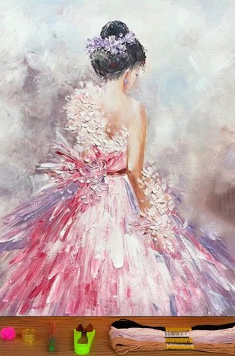 Cross -STITCH BALLET BALLERINA PRINT 40x50