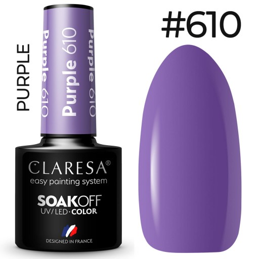CLARESA FIOLET ГИБРИДНЫЙ ЛАК 5 мл PURPLE 610