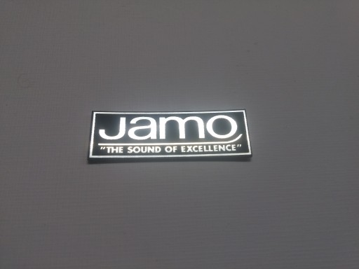 Наклейка-эмблема JAMO 38 x 12 мм *СЕРЕБРЯНЫЙ