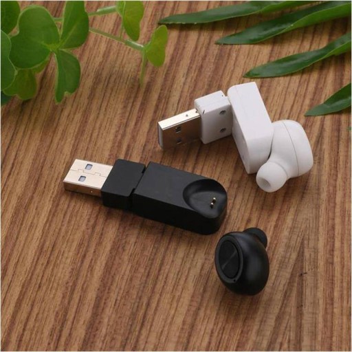 Невидимые беспроводные мини-наушники Bluetooth с магнитным USB-зарядным устройством белого цвета