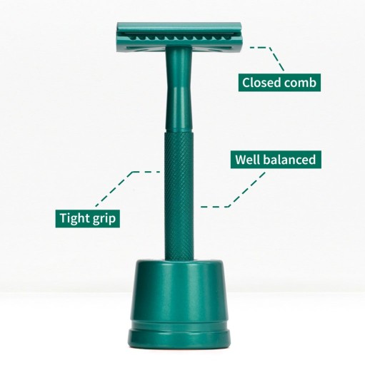 Металлическая бритва Bambaw Sea Green + st