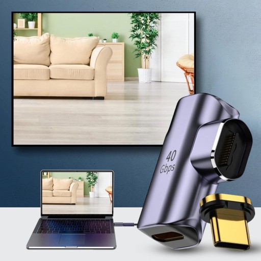 USB C Зарядка Видеовыход 40 Гбит/с 8K PD Адаптер с боковым изгибом 100 Вт
