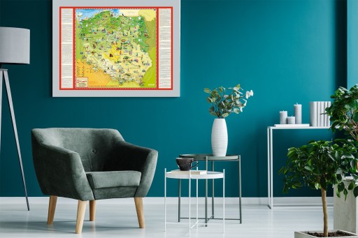 НАСТЕННАЯ КАРТА ПОЛЬША ДЛЯ ДЕТЕЙ 140x100 см готова повесить ArtGlob