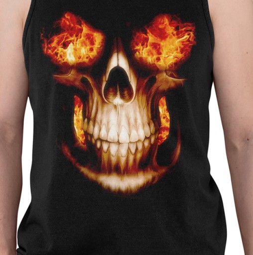 TANK TOP HORROR/ROCK FIRE SKULL