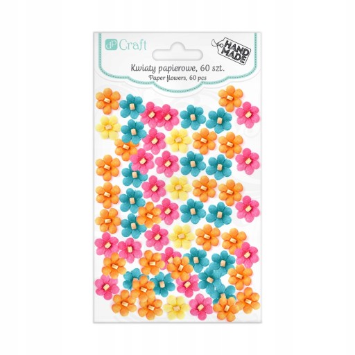 Kwiaty papierowe mix kolorów dpCraft 60 sztuk CEKP-052