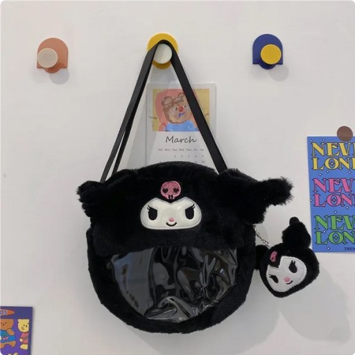 ПЛЮШЕВАЯ СУМКА HELLO KITTY KUROMI СУМКА НА ПЛЕЧЕ МАСКОТ ПЛЮШЕВАЯ ИГРУШКА