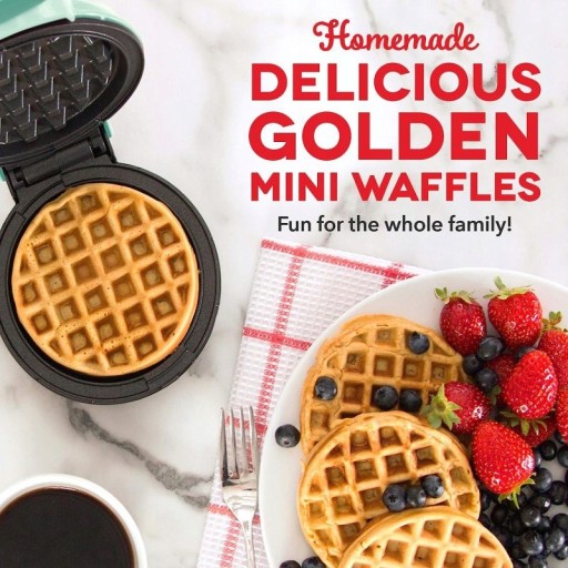 Mini making machine waffles 4 inches, light green