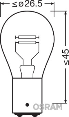Osram Origginal Bar P21/4W 12V BAZ15D 7225