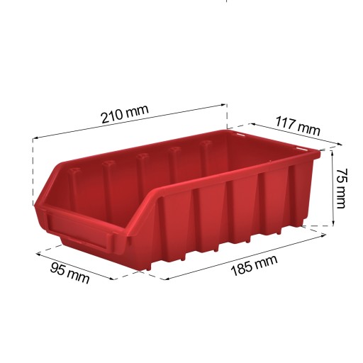 Контейнер для мусора Ergobox 2л красный 210x117x75