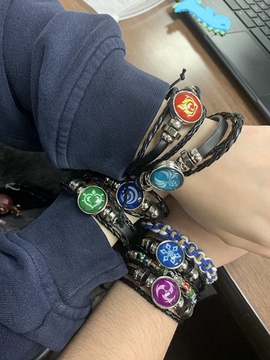 GENSHIN IMPACT COSPLAY БРАСЛЕТ 7 СИМВОЛОВ