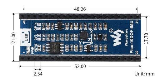 Датчик IMU с 10 степенями свободы для Raspberry Pi Pico