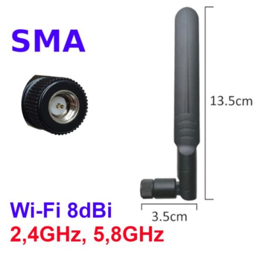 Wi -Fi Антенна 2,4 ГГц 5,8 ГГц 8DBI SMA Plug -2 -2 ПК -