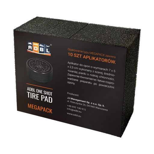Аппликаторы для шин ADBL One Shot Tire Pad 7 x 5 x 2,5 см, черные
