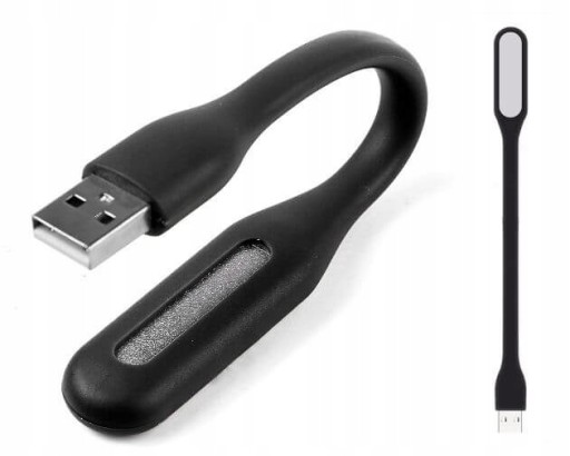 USB СВЕТОДИОДНАЯ ЛАМПА СИЛИКОНОВАЯ ГИБКАЯ ТУРИСТИЧЕСКАЯ НОЧНАЯ ЛАМПА 17 СМ ЧЕРНАЯ