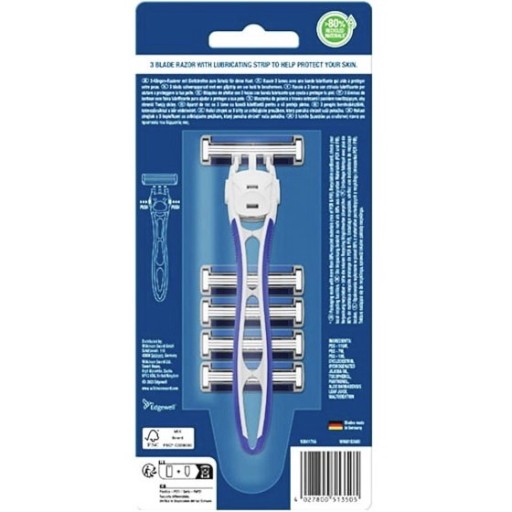 Гибридный бритвенный набор WILKINSON Essentials 3, 4 картриджа + ручка