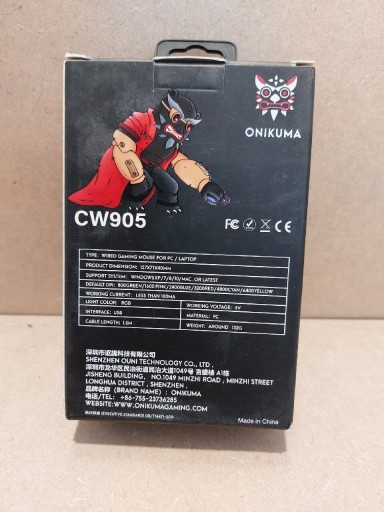 Проводная игровая мышь, подсветка, черная Onikuma CW905