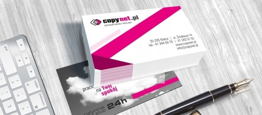 Wizytówki 90x50 400szt 4+0 250g MAT