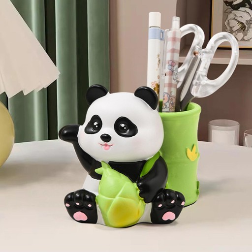 Panda pojemnik na długopisy do przechowywania prezent w postaci kreskówki pojemnik na ołówki na biurko Home Green