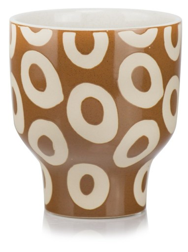 Osłonka Doniczka Ceramiczna 12x13 cm ceglasty pomarańcz z beżem