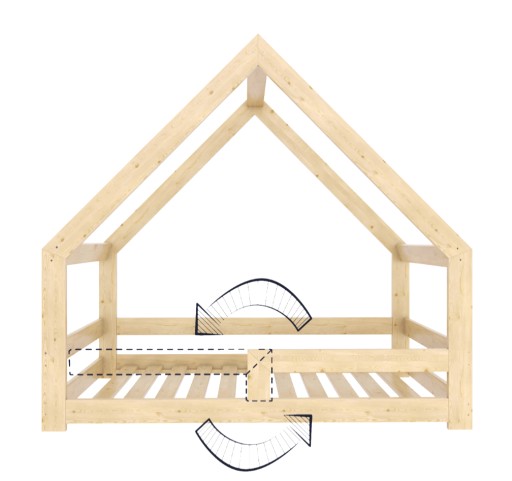 DZIECIĘCE ŁÓŻKO DOMEK 90X200 ŁÓŻECZKO DREWNIANE DLA DZIECKA + STELAŻ RB