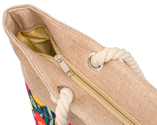 Duża torba damska shopper bag kolorowa torebka na suwak A4 pojemna