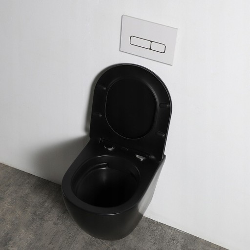 MISA MUSZLA MISKA WC PODWIESZANA WISZĄCA PRIMO SLIM CZARNY MAT DESKA