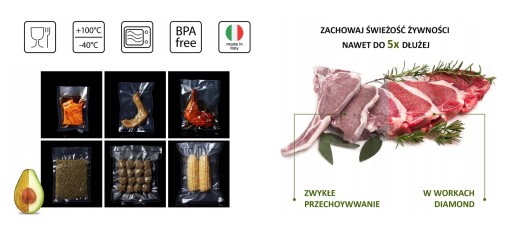 ФОЛЬГА для вакуумных упаковщиков, рукав 20см, РОЛЛ 6м