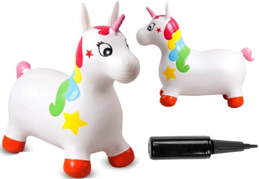 Джемпер детский резиновый UNICORN 60 см, белый с цветным, для прыжков с одной стороны на другую