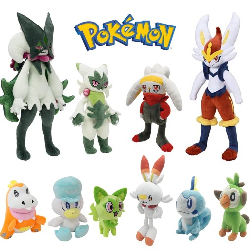 Плюшевая игрушка Pokemon Meowscarada Peluche Cinderace, плюшевая игрушка Scorbunny Sobble