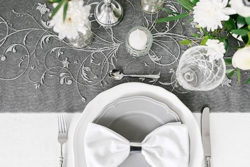 Скамейка ORGANZA BLACK, принт SILVER, 36 см