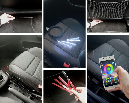 Автомобильное освещение RGB 2x12LED + багажник BLUETOOTH