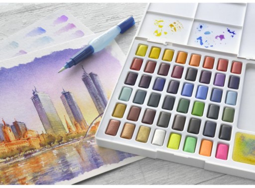 Акварельные краски Faber-Castell в кубиках, 36 цв.