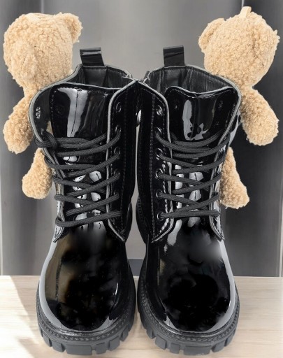 Утепленные ботинки для девочек, зимние ботинки на шнуровке + молния TEDDY BEAR *31*