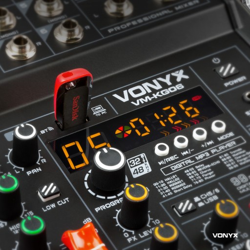 VM-KG06 BT DSP USB 6-канальный аудиомикшер Vonyx