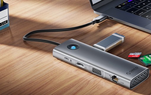 АДАПТЕР-концентратор ORICO USB-C 3.0 3X USB HDMI VGA РАЗЪЕМ RJ45 LAN SD USB-C